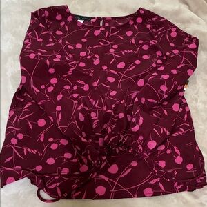 Simply Styled Burgundy and Pink Floral Blouse